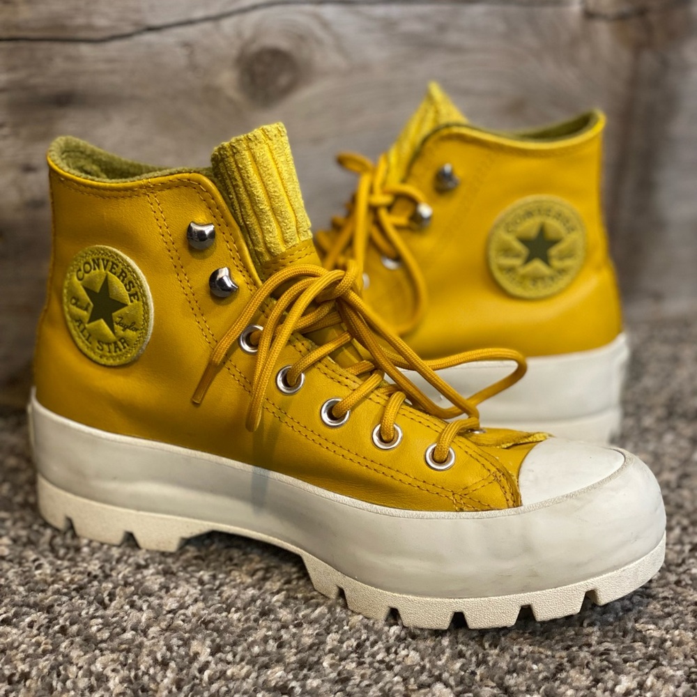 Converse Chuck Taylor All Star Gore-tex Mustard Yellow High-Tops Lugged Gold 7.5
